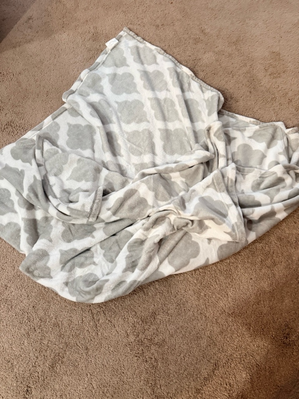 Kirklands Plush Light Gray & White Cozy Throw 4x6